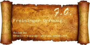 Freisinger Orfeusz névjegykártya
